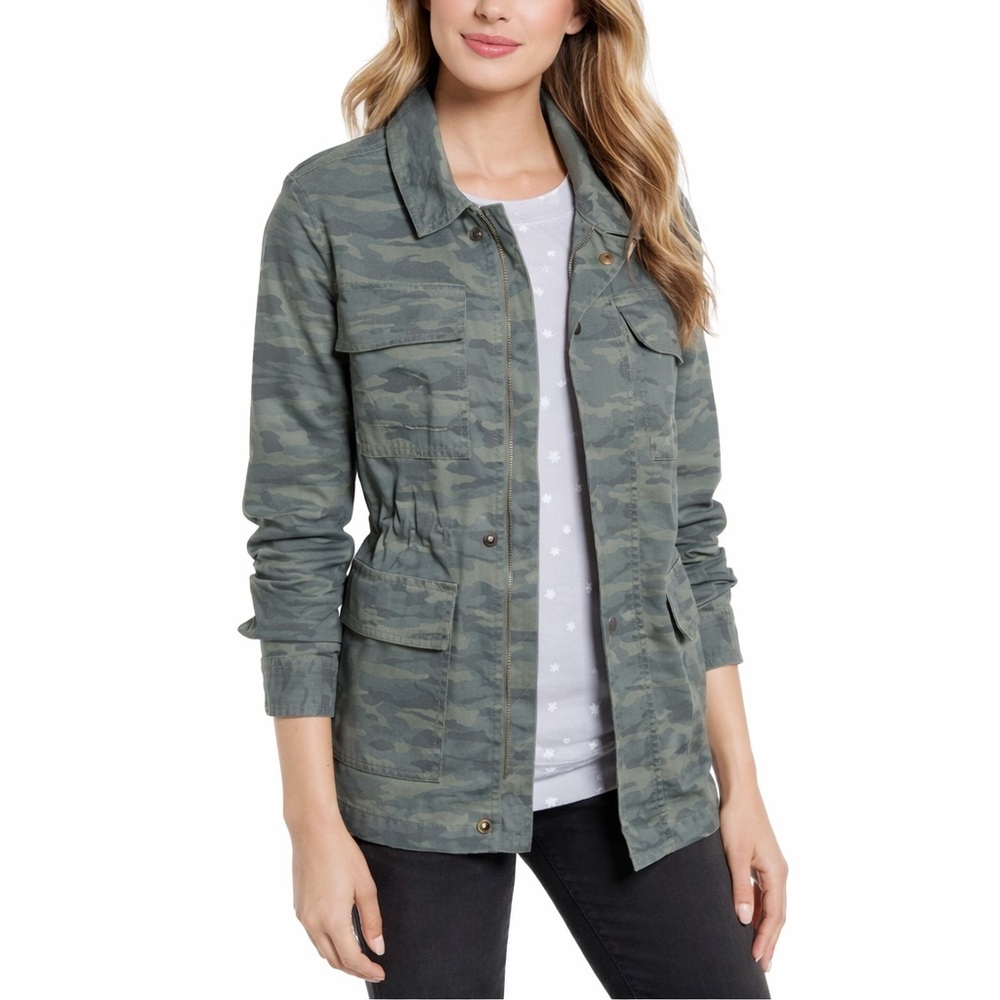 Caslon Camo Utility Jacket Women’s Large | Lightweight Military Jacket Nordstrom